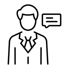 Obraz premium An outline style icon depicting attorney