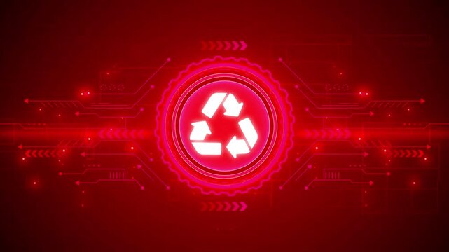 Recycle arrows symbols pattern animation. animated recycle logo in whiteboard style, ideal for representing green economy and recycling concepts.