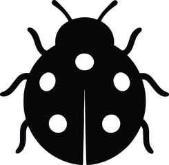 Silhouette ladybug insect vector logo simple vector Illustrator