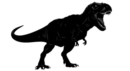 Fototapeta premium Silhouette of a Tyrannosaurus Rex with Open Mouth.