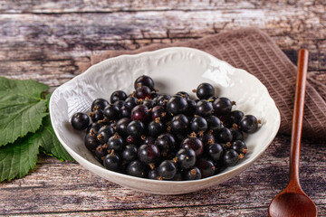 Sweet juicy Black currants berries