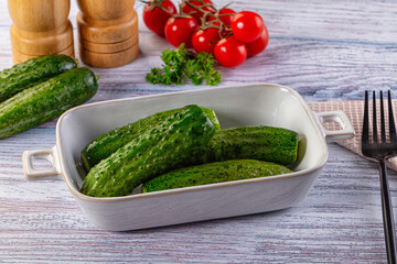 Homemade lightly salted cucumbers snack