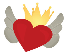 Obraz premium Heart with wings. vector illustration 