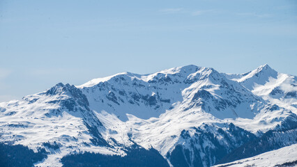 Snowy Mountain Landscape at Les Arcs, French Alps