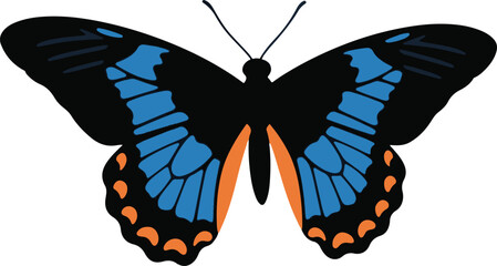 Elegant admiral butterfly silhouette banner advertisement