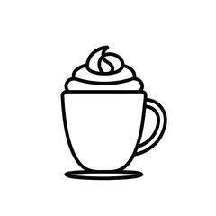 Simple outline latte drink icon