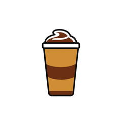 Simple latte drink icon on white background