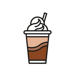 Outline mocha drink icon on white background