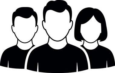 Diverse team silhouette people group icon