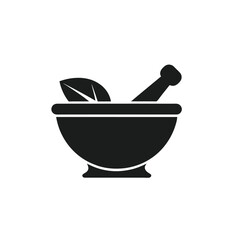 Mortar and pestle silhouette icon