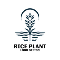 Rice Plant Vector Logo Design