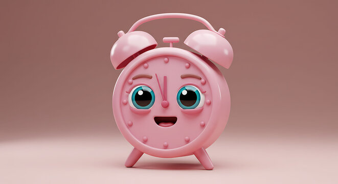 Cartoon Alarm Clock Running, Perfect for Time Management Concepts