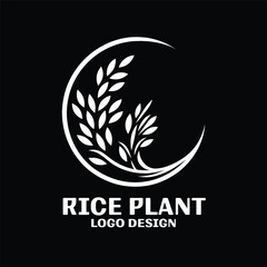 Rice Plant Vector Logo Design