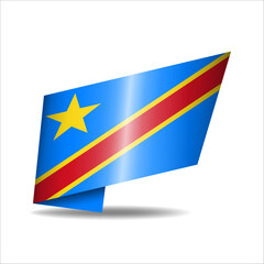 Folded national flag, shining with a shadow.