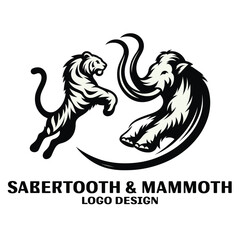 Sabertooth & Mammoth Vector Logo Design