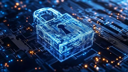Digital Security Cyber Lock on Circuit Board
