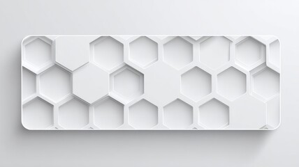 Geometric hexagonal pattern on subtle white background. Neural network AI generated