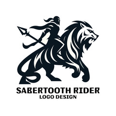 Sabertooth Rider Vector Logo Design