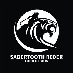 Sabertooth Rider Vector Logo Design