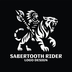 Sabertooth Rider Vector Logo Design