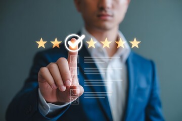 Customer Feedback and Star Rating Selection on a Digital Interface