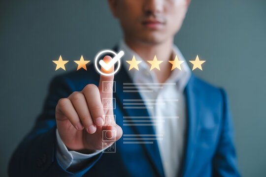 Customer Feedback and Star Rating Selection on a Digital Interface