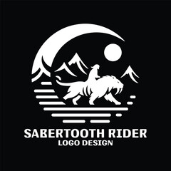 Sabertooth Rider Vector Logo Design