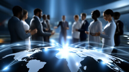 Global network collaboration in a brainstorming session with team