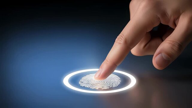 Closeup of a Finger Pressing on a Lighted Surface Showcasing Innovative Touch Technology Interface