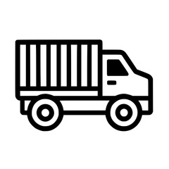 Outline Isolated Delivery Truck Icon
