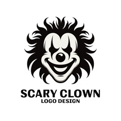 Scary Clown Vector Logo Design