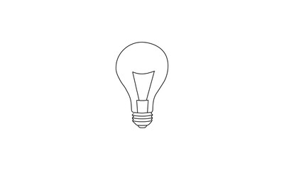 Simple Line Drawing of a Light Bulb