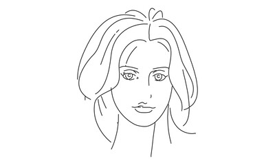 Minimalist Line Art Portrait of a Woman's Profile