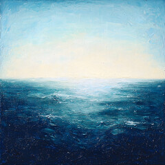 Abstract seascape, tranquil ocean, sunrise, art, for interior decor