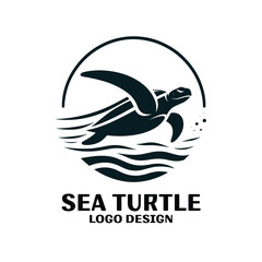 Sea Turtle Vector Logo Design