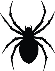Silhouette spider arachnid eight legs halloween vector Illustrator