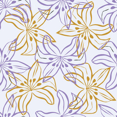 Cute vector floral seamless pattern. Colorful flowers background. Trendy repeat texture for fashion print, wallpaper or fabric
