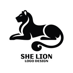 She Lion Vector Logo Design