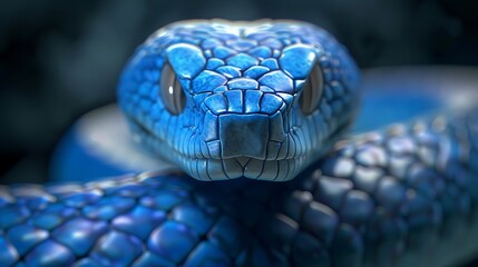 blue snake in the dark