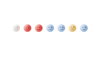 Rating scale of emotions, digital graphic of emoji faces, rating