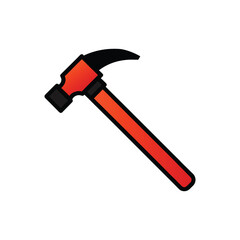 A colorful hammer vector art illustration