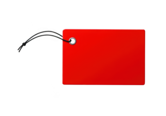 Red tag isolated on transparent background