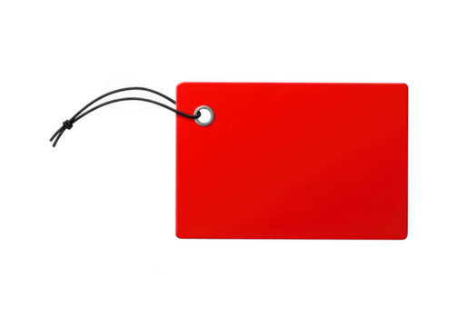 Red tag isolated on transparent background