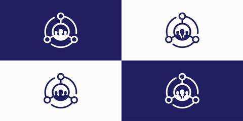 People group business connection vector logo design