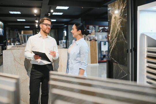 Engaging customer service in ceramic tile store