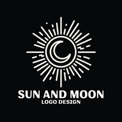 Sun And Moon Vector Logo Design
