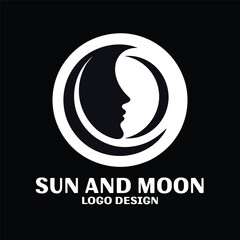Sun And Moon Vector Logo Design