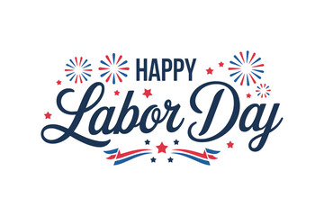 Labor Day Celebration with Fireworks and Stars