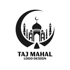 Taj Mahal Vector Logo Design