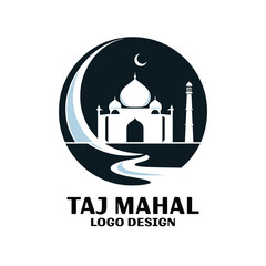 Taj Mahal Vector Logo Design